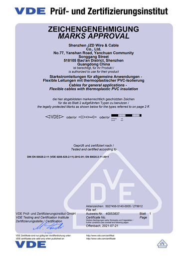 VDE 2 Certification 