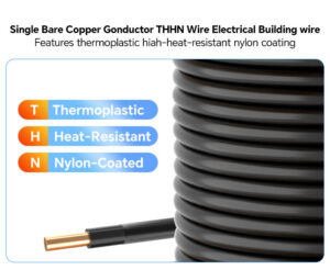 single bare copper conductor thhn wire electrical building wire