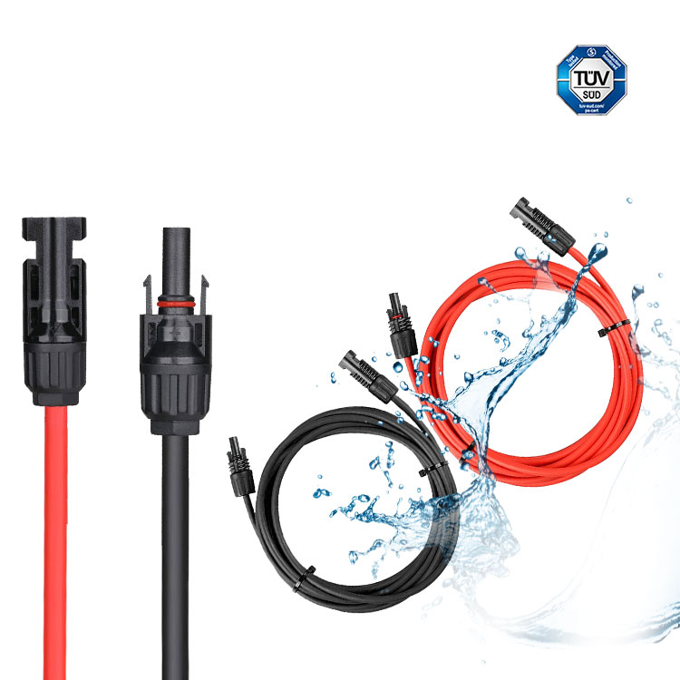 Weatherproof Solar Cable Tips TUV-Certified Solar PV Extension Cables IP68 Waterproof Solar Panel ...
