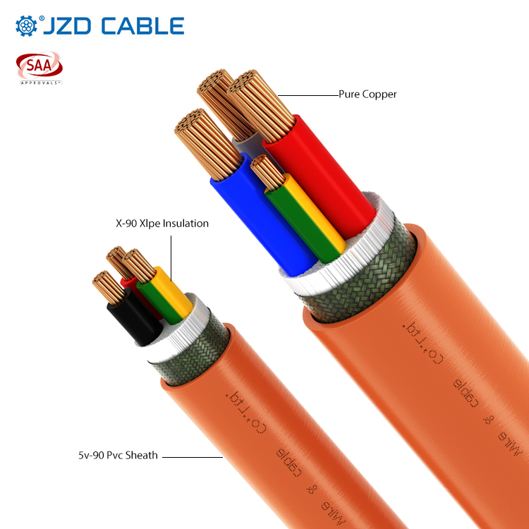 Orange Circular Cable 4 Core+Earth