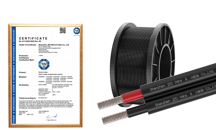 PV cable certificate