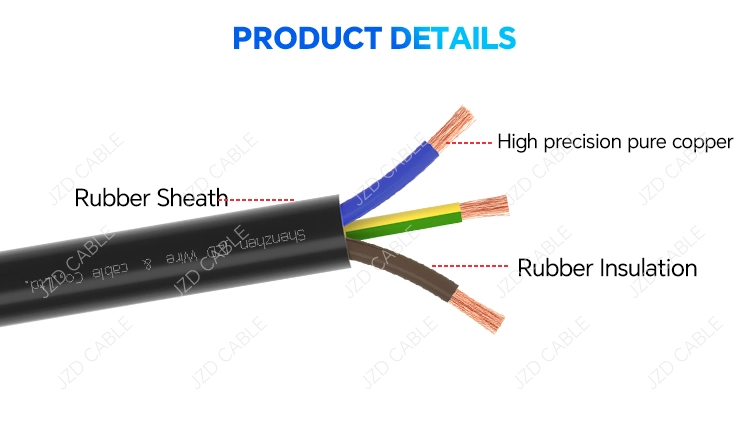 VDE Certified H05RR-F Rubber Cable