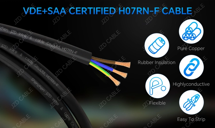VDE Certified H07RN-F Rubber Cable