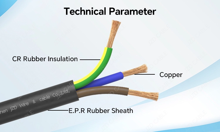 VDE Certified H07RN-F Rubber Cable