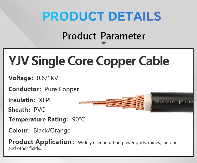 Black single-core YJV Cable