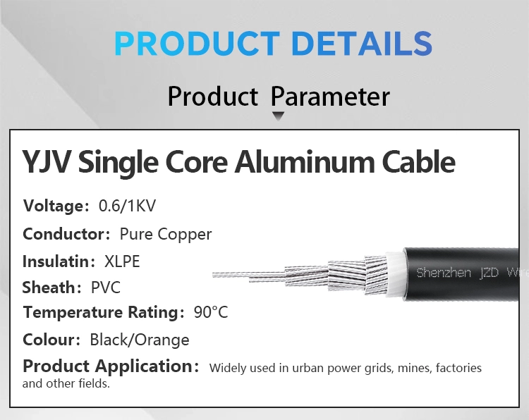 Black single-core YJLV cable 