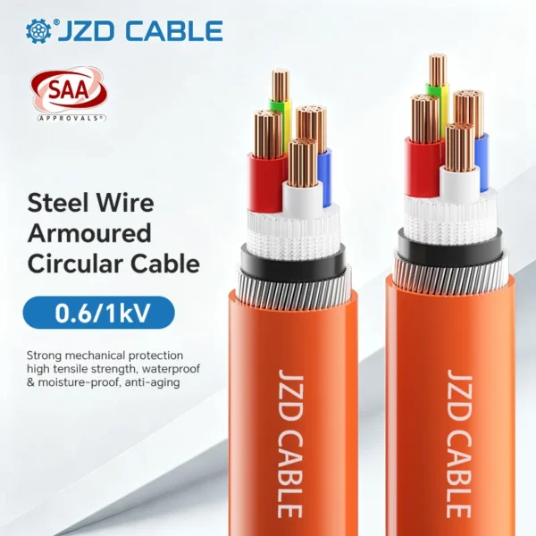 SWA Orange Circular Cable 3C+E