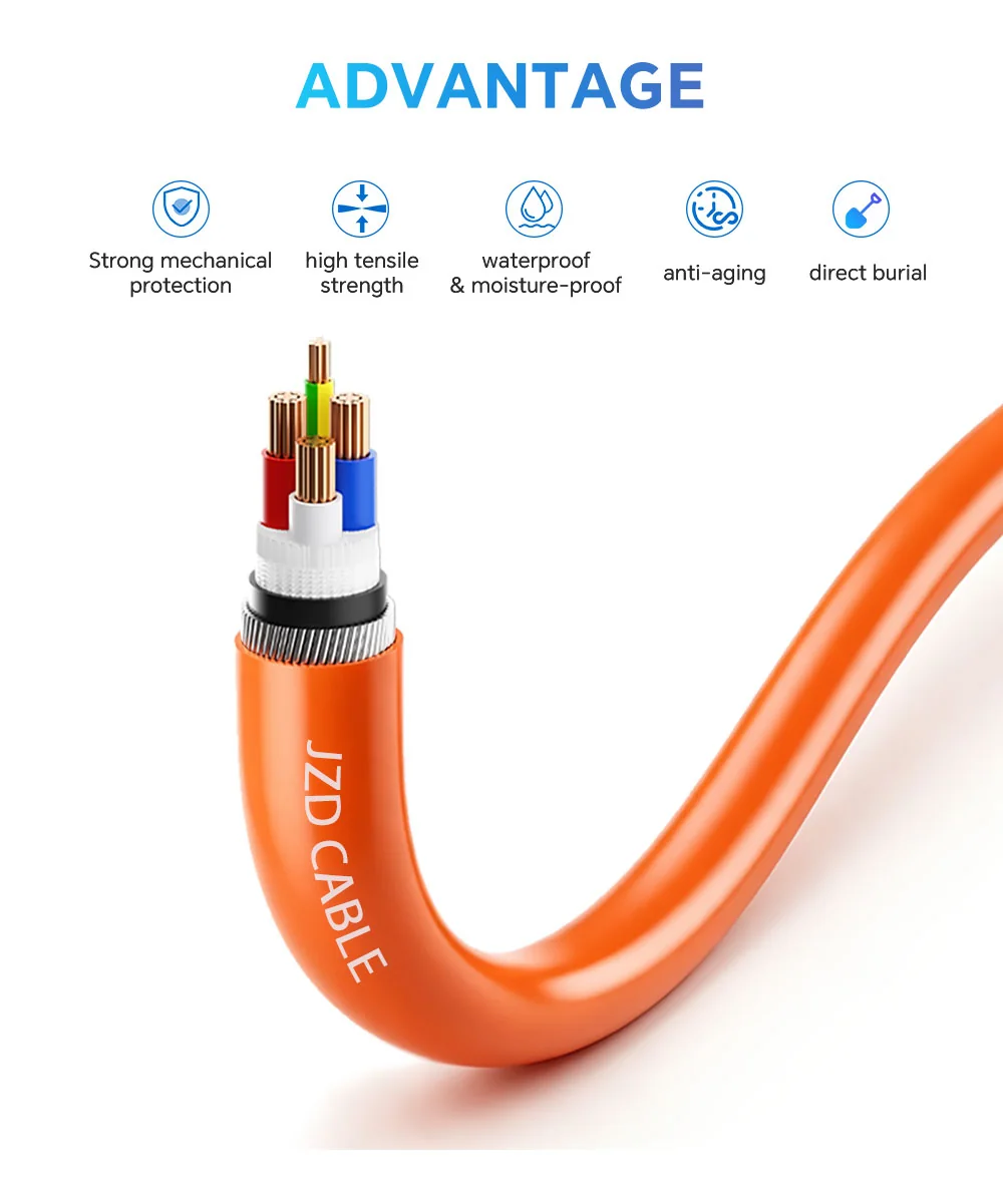 SWA Orange Circular Cable 3C+E