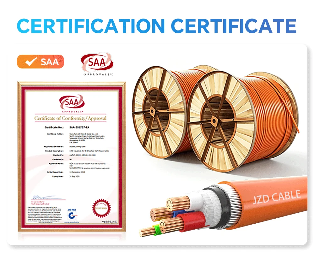 SWA Orange Circular Cable 3C+E Certificate