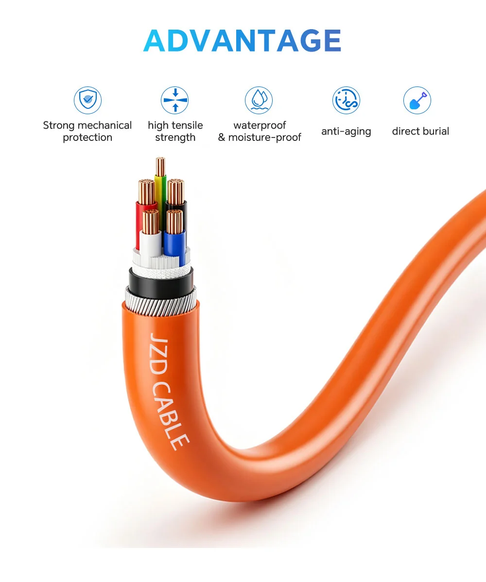SWA Orange Circular Cable 4C+E