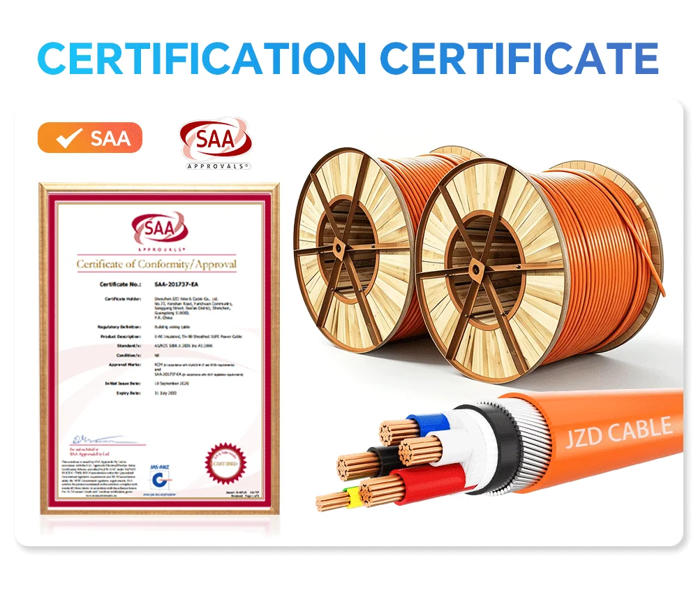 SWA Orange Circular Cable 4C+E certificate